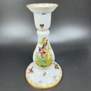 Richard Klemm RK Dresden Candle Holder Fine Porcelain Birds Flowers Germany VTG